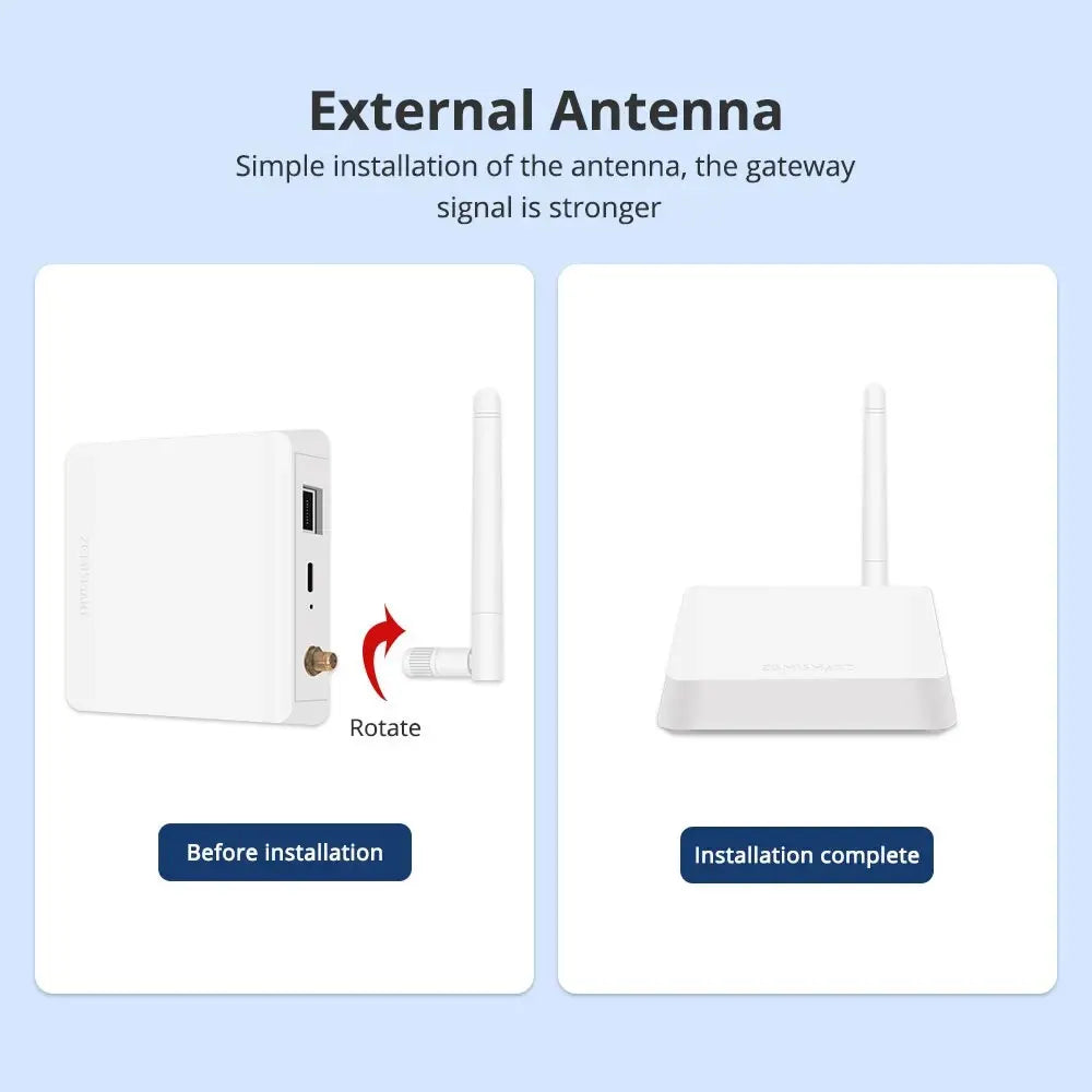 Zemismart Zigbee Hub — Wired Gateway with External Antenna