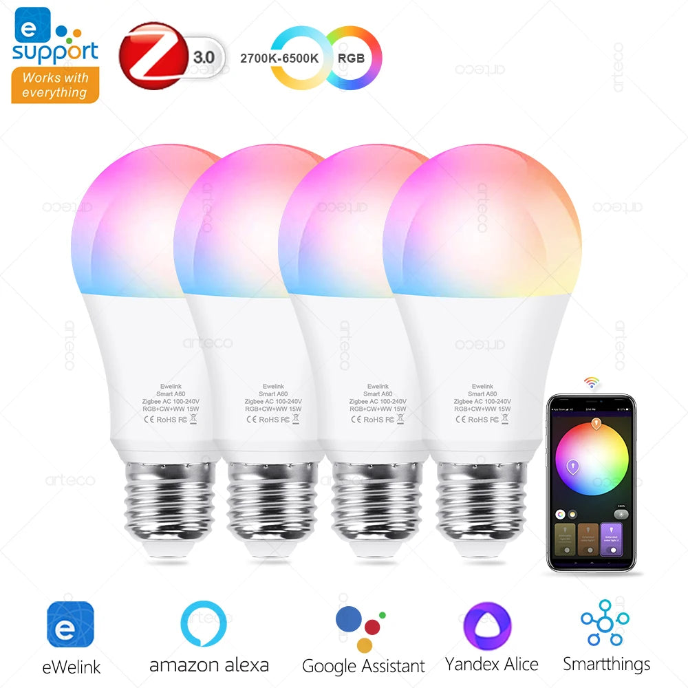 Zigbee Smart RGB LED Bulb (E27, 15W & 18W)