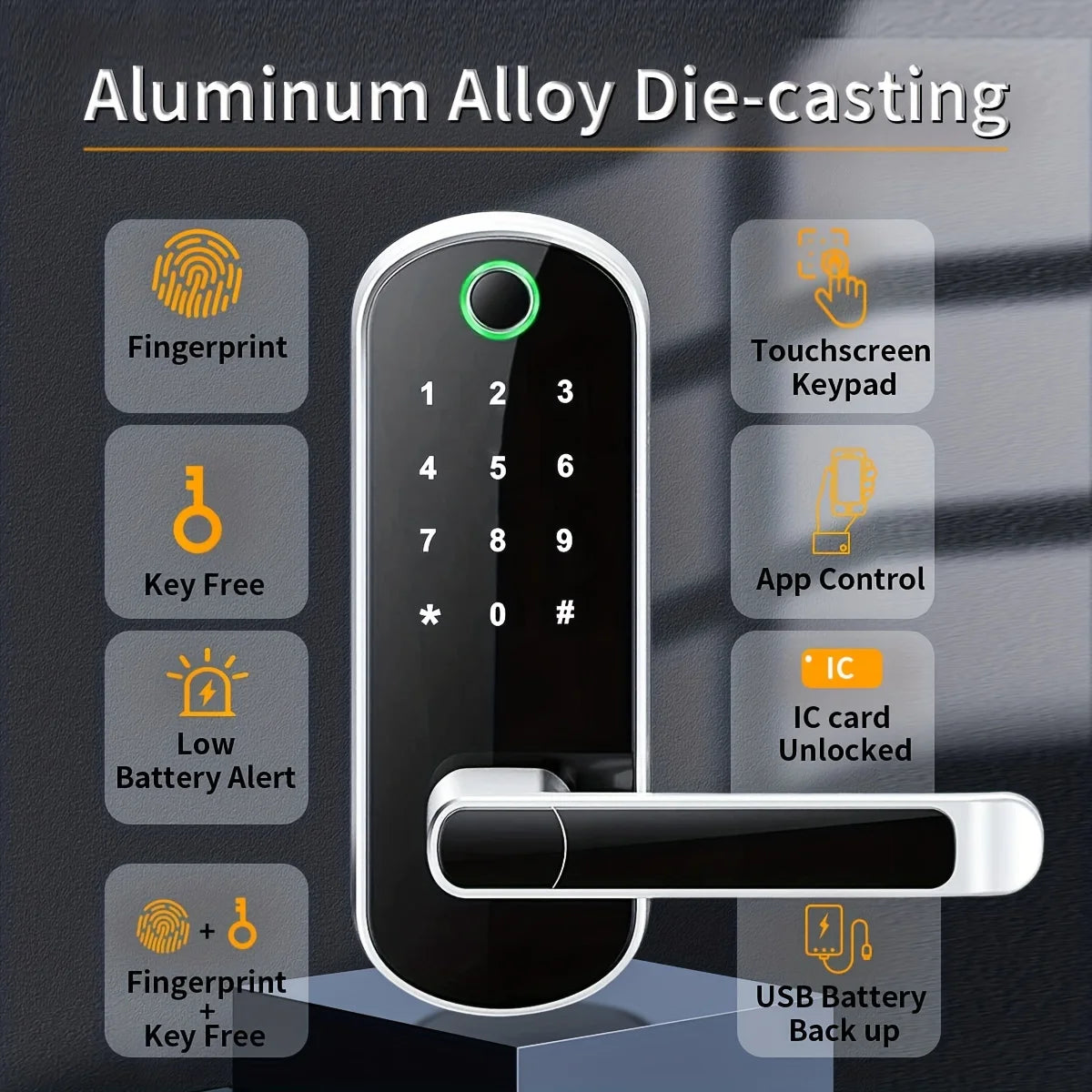 WiFi Fingerprint Door Lock — NFC, App & IP67 Waterproof
