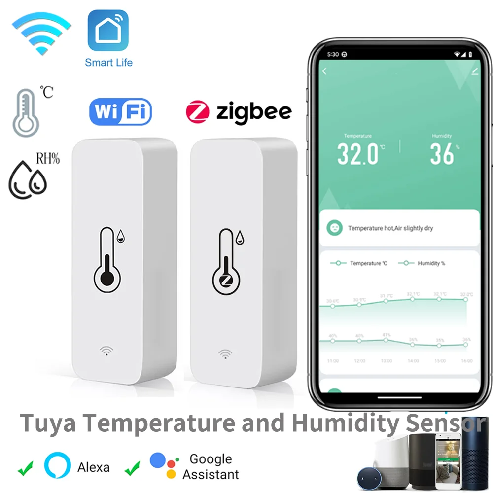 Smart Temperature & Humidity Sensor (Zigbee/WiFi)