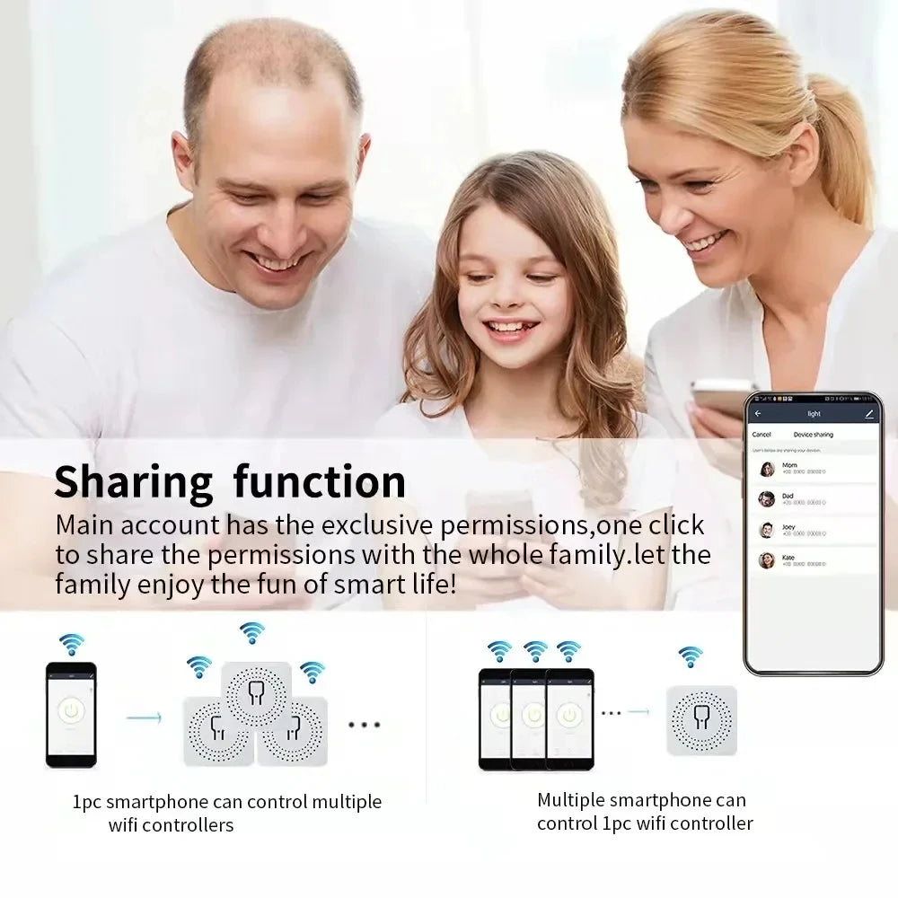 Smart WiFi Wall Switch Module (16A, Works with Alexa & Google Home)