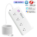 Smart WiFi/Zigbee/Matter Power Strip with 20W USB-C (Surge Protector)