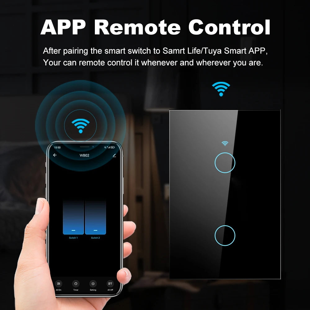Smart WiFi Touch Wall Switch (1-4 Gang)