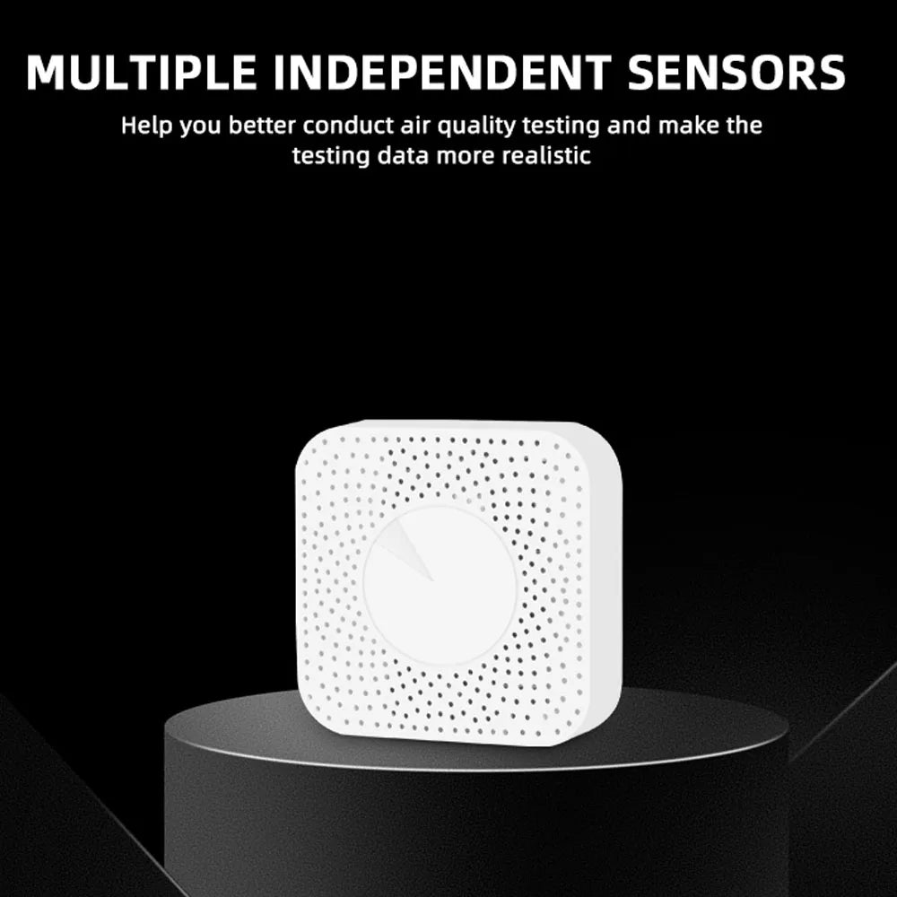 6-in-1 Air Quality Monitor — CO2, PM2.5, TVOC, Formaldehyde