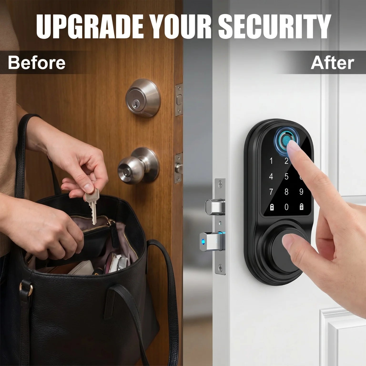 Bluetooth Smart Deadbolt — Fingerprint, Keypad, IC Card & Key