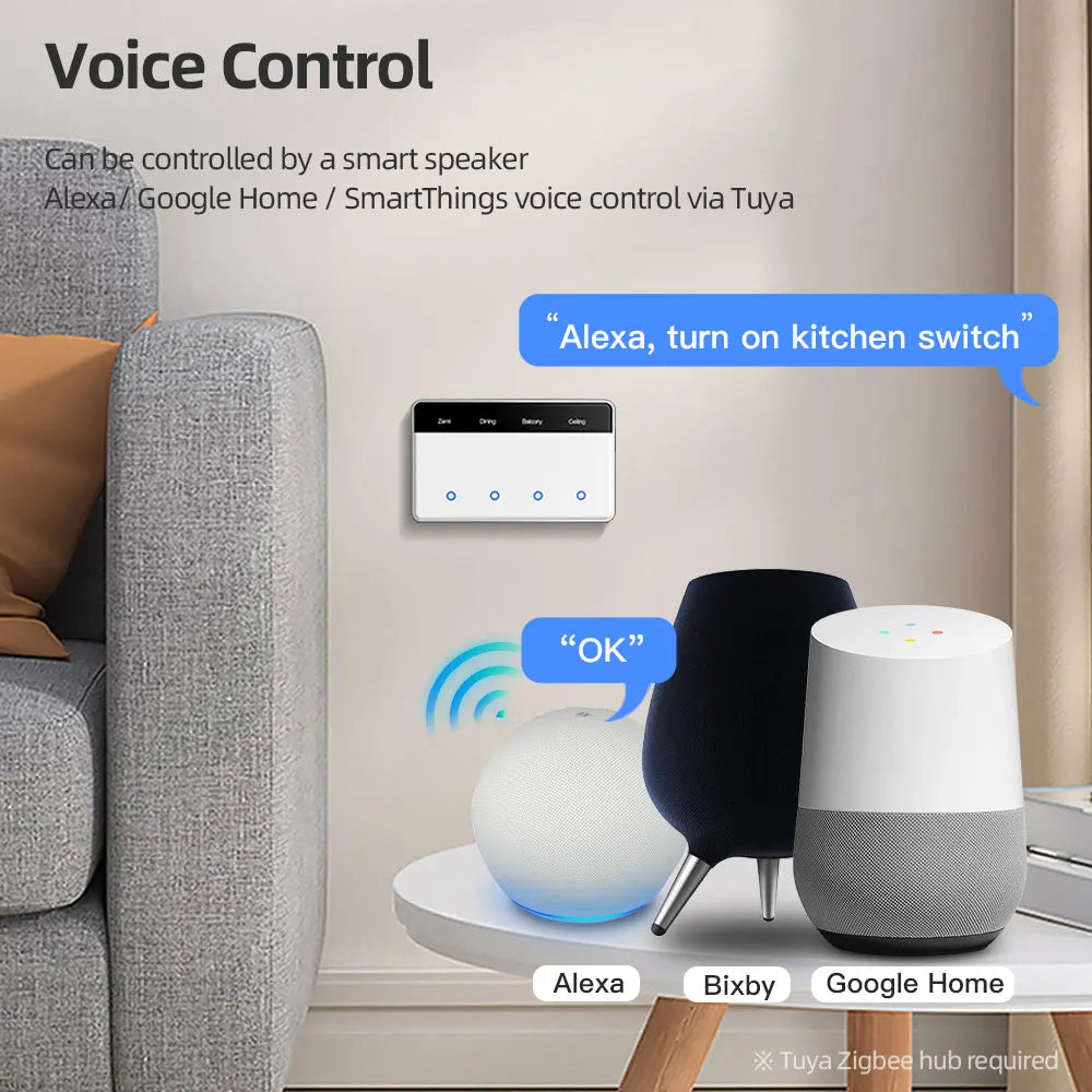 Zigbee Touchscreen Smart Light Switch
