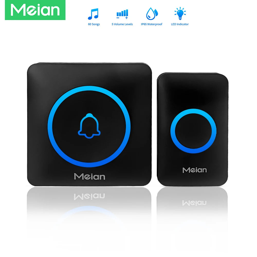Wireless Doorbell Chime — IP65 Waterproof, 60 Tones