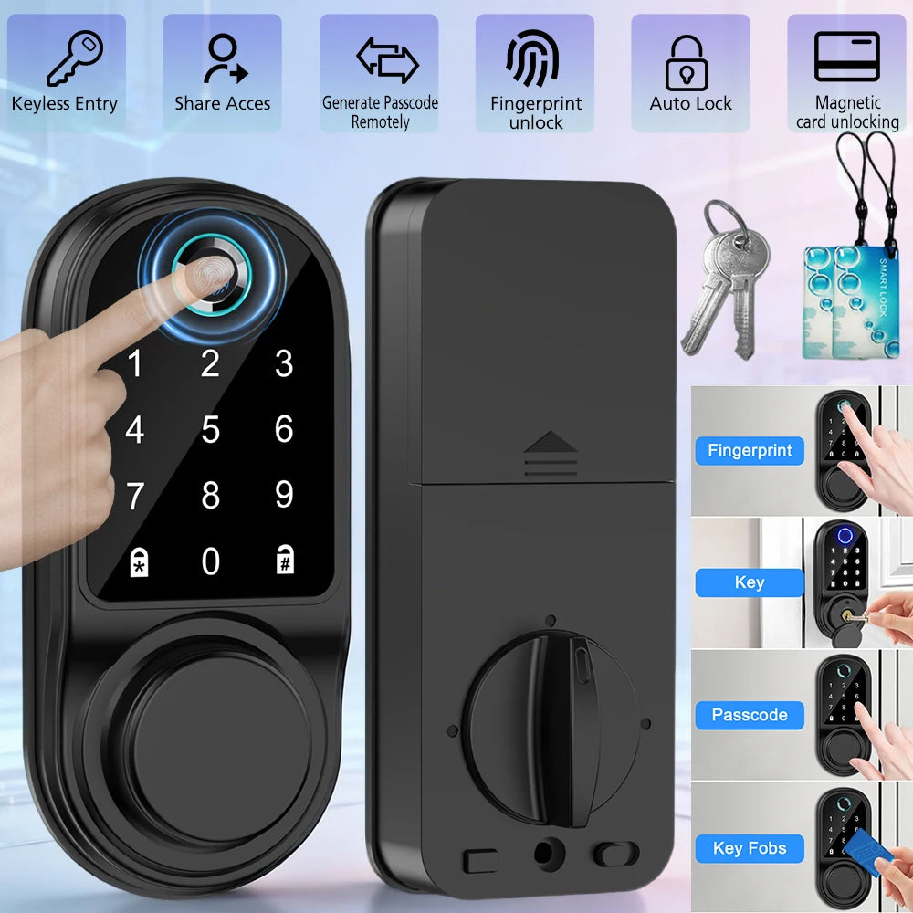 Bluetooth Smart Deadbolt — Fingerprint, Keypad, IC Card & Key