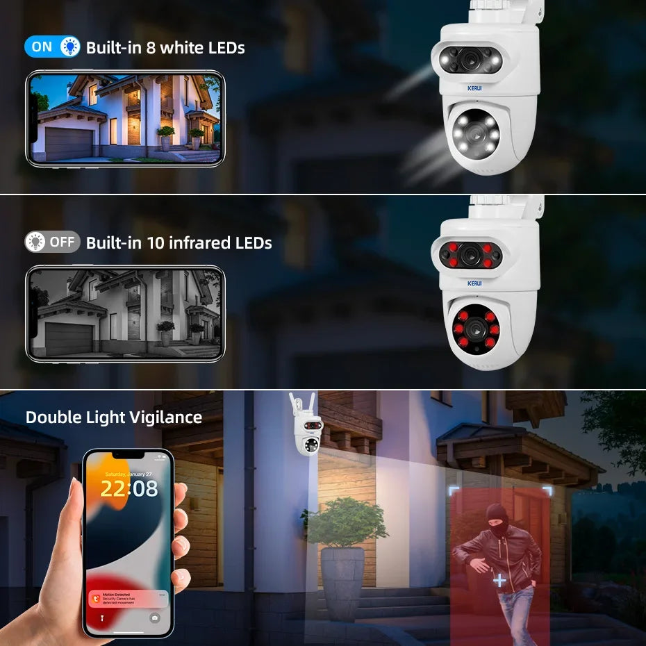 KERUI Outdoor Dual-Lens Security Camera