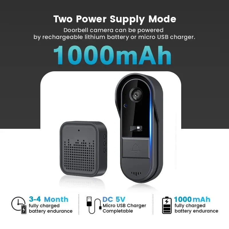 Battery Video Doorbell — 1080P HD, Two-Way Talk, Waterproof