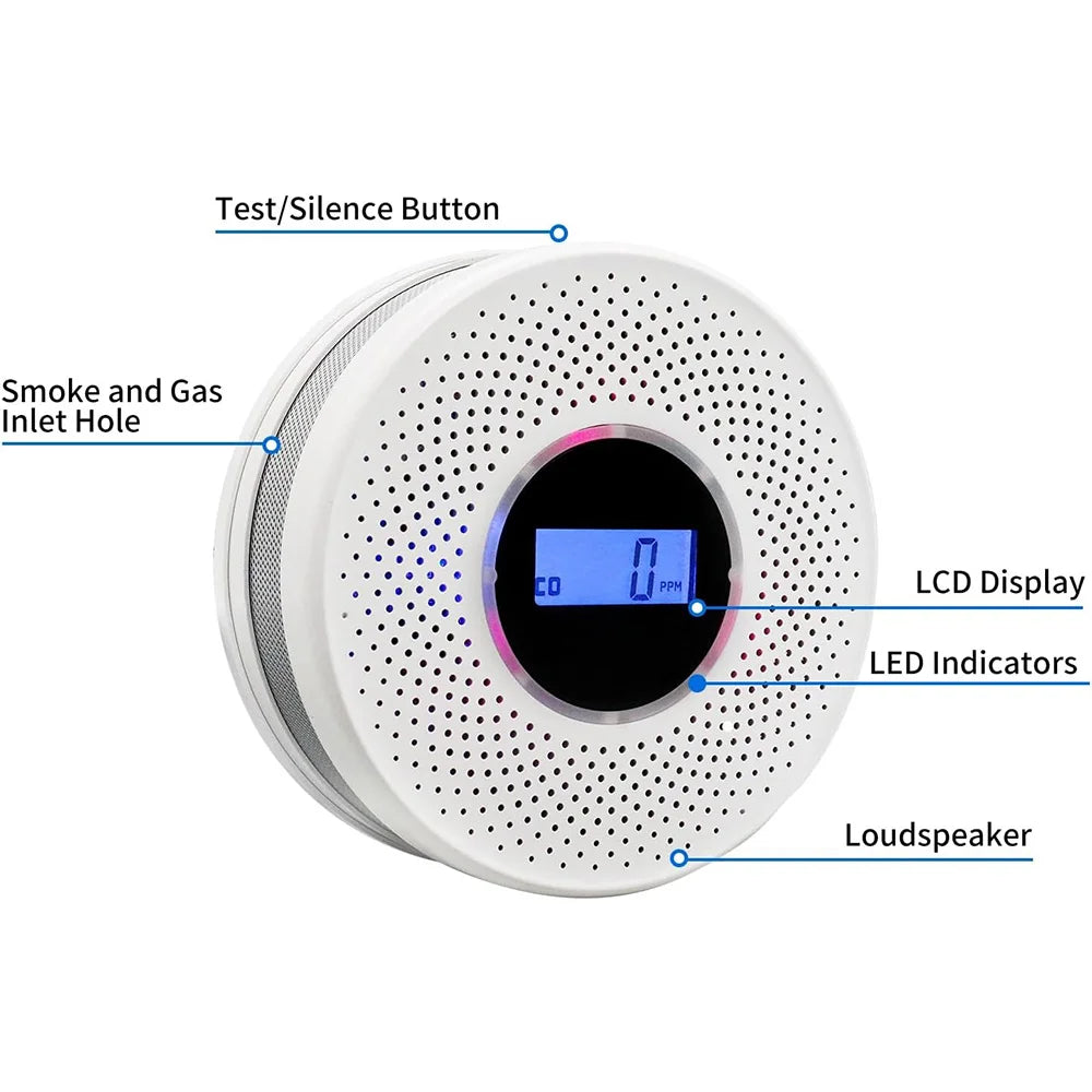 Smoke & Carbon Monoxide Alarm — 2-in-1 with Digital Display