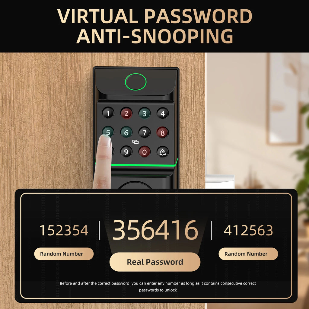 Smart Door Handle Lock — Fingerprint, Passcode & App Control