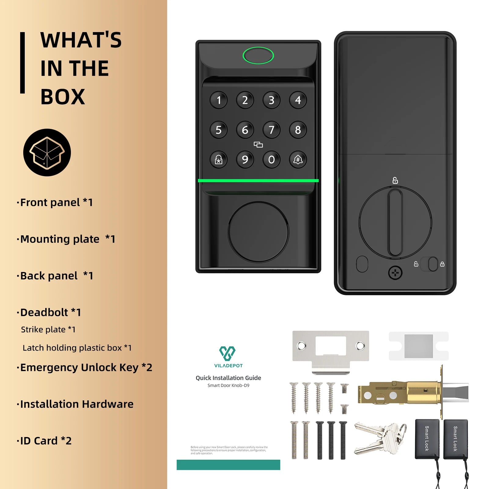 Smart Door Handle Lock — Fingerprint, Passcode & App Control