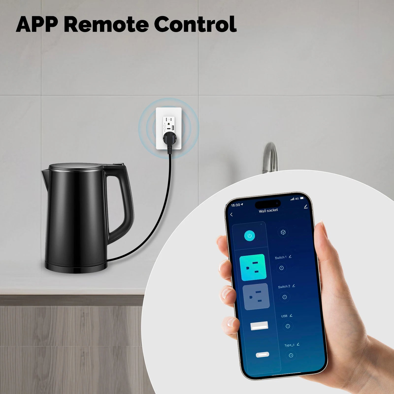 MOES Smart Wall Outlet with USB-C — WiFi, Alexa & Google Home
