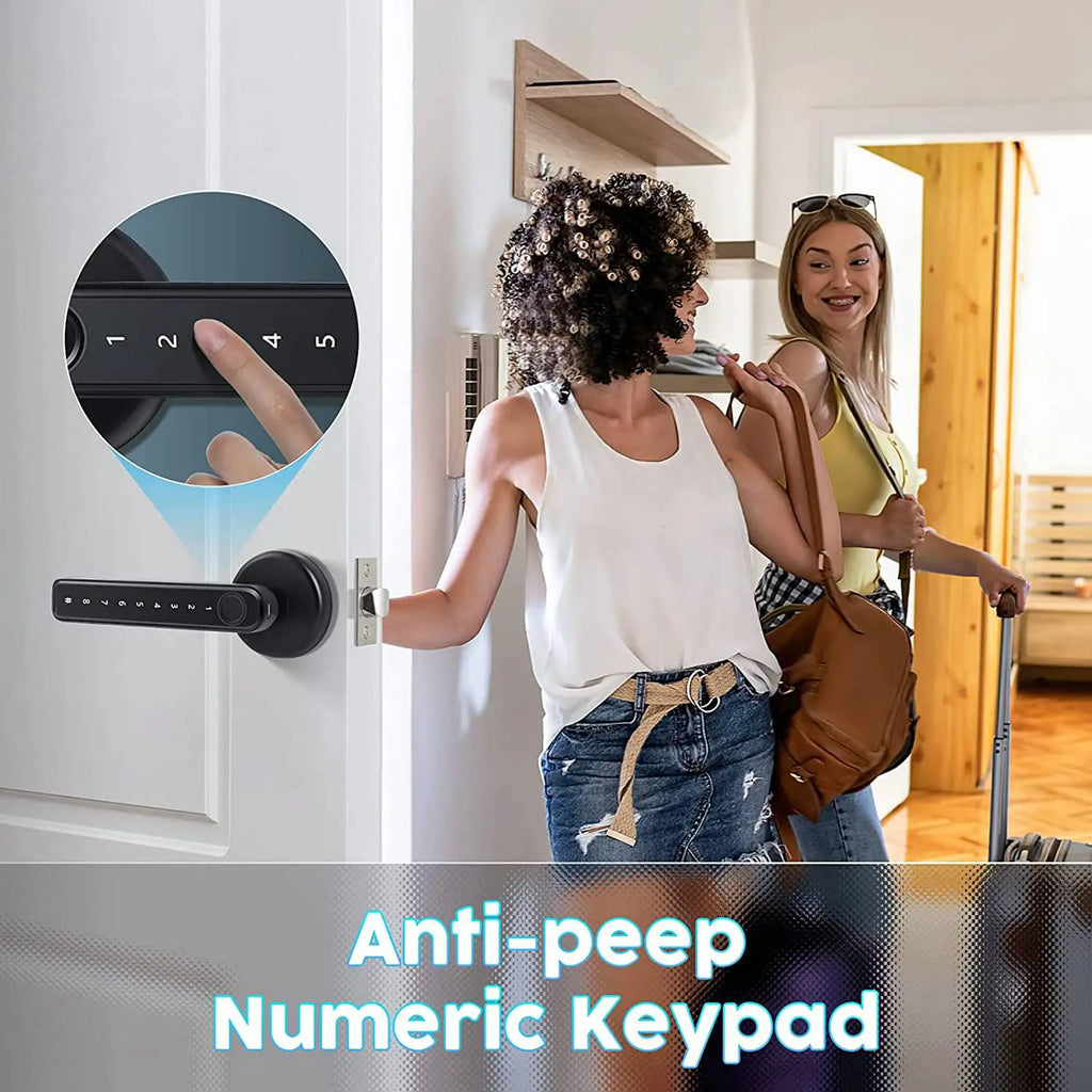 Fingerprint Door Knob Lock with Keypad — Home, Office & Rental