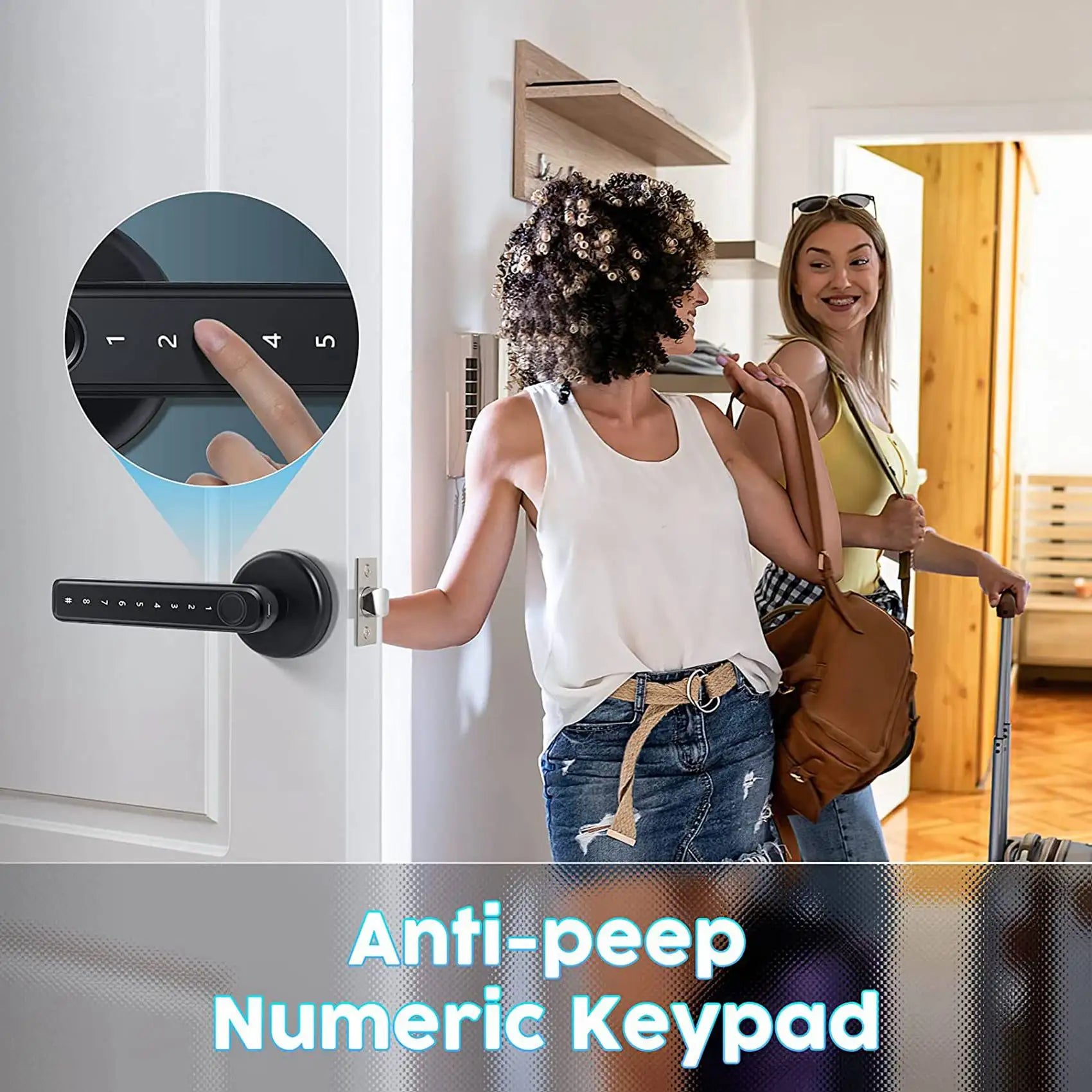 Fingerprint Door Knob Lock with Keypad — Home, Office & Rental
