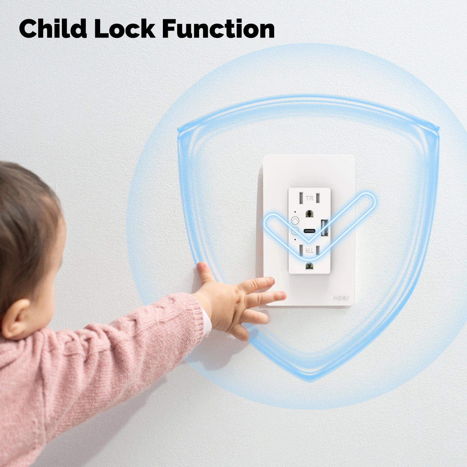 MOES Smart Wall Outlet with USB-C — WiFi, Alexa & Google Home
