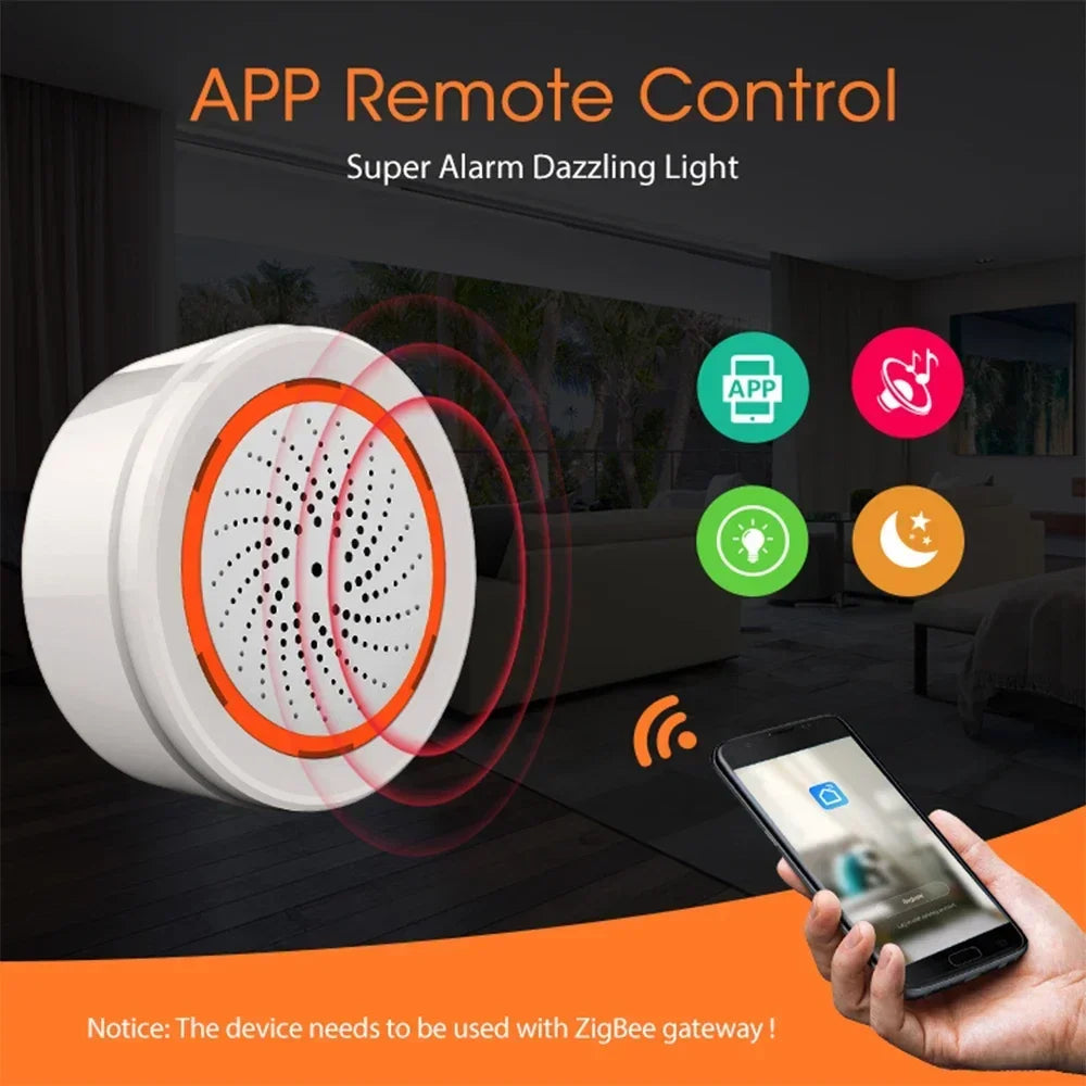 Zigbee Smart Siren & Strobe Alarm (90dB)