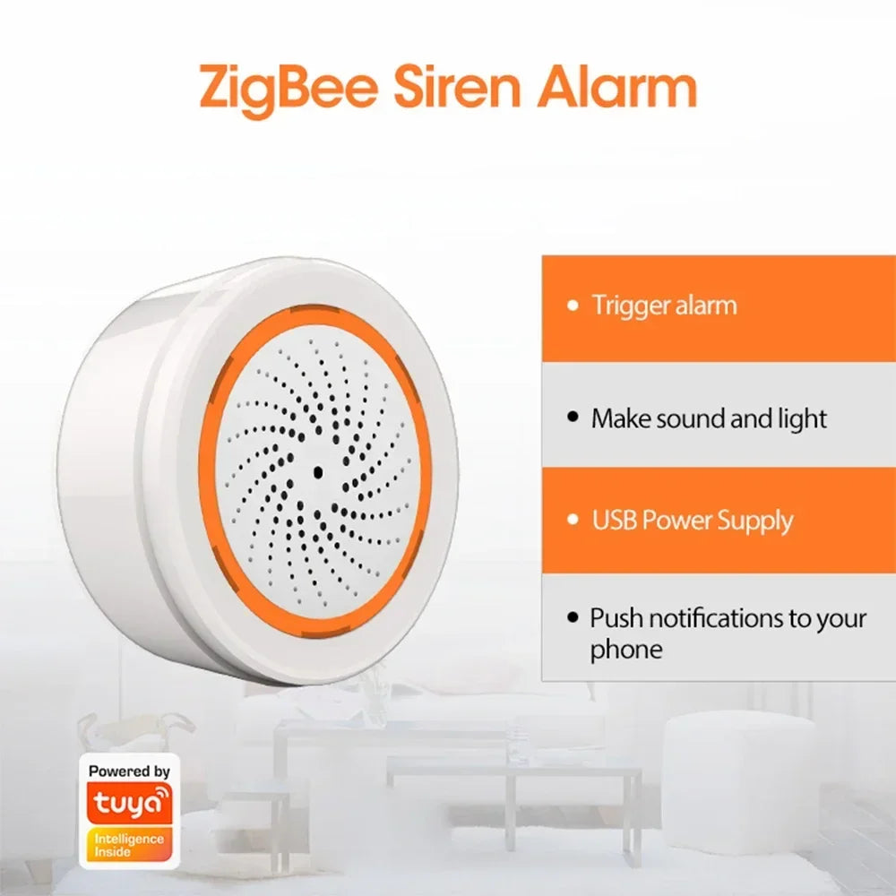 Zigbee Smart Siren & Strobe Alarm (90dB)