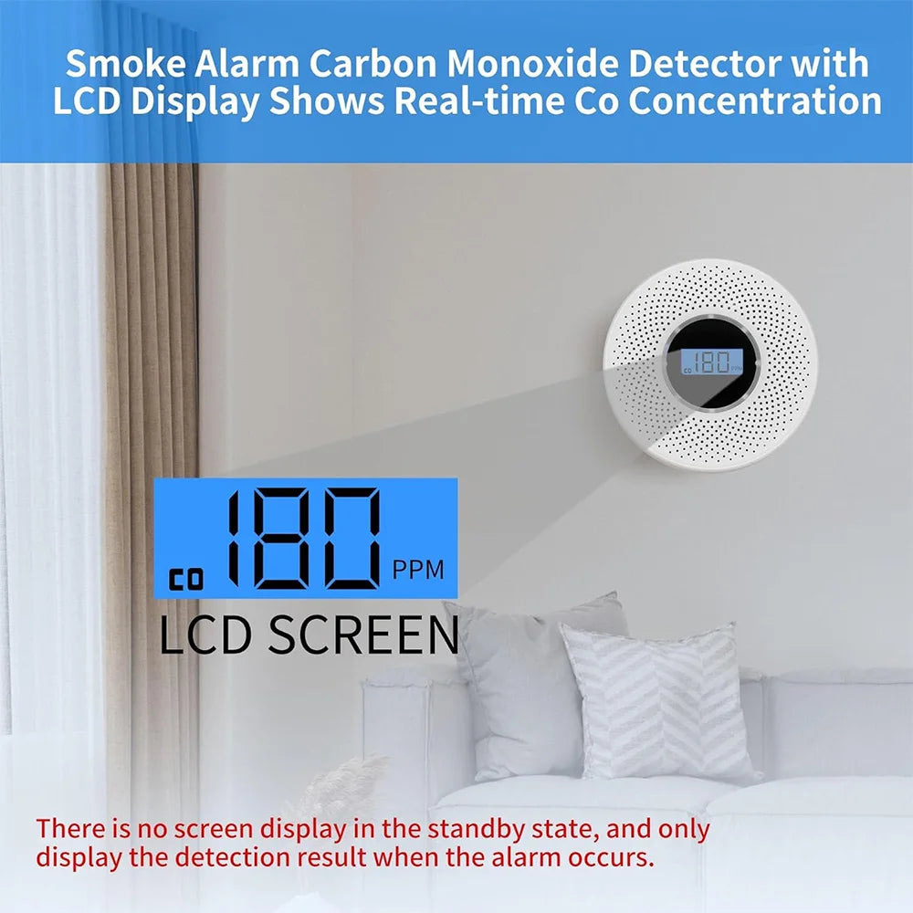 Smoke & Carbon Monoxide Alarm — 2-in-1 with Digital Display