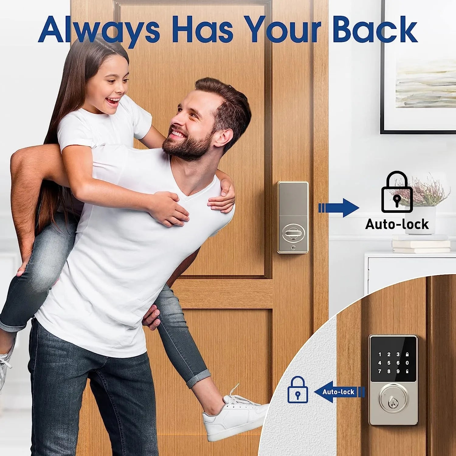 Keyless Entry Door Lock — Touchscreen Keypad, 50 User Codes