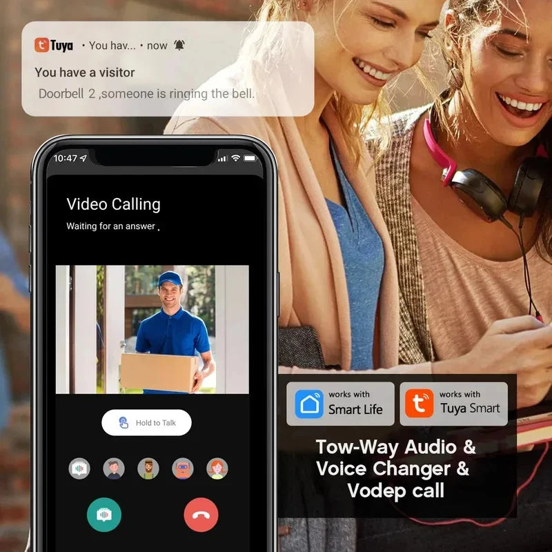 Battery Video Doorbell — 1080P HD, Two-Way Talk, Waterproof