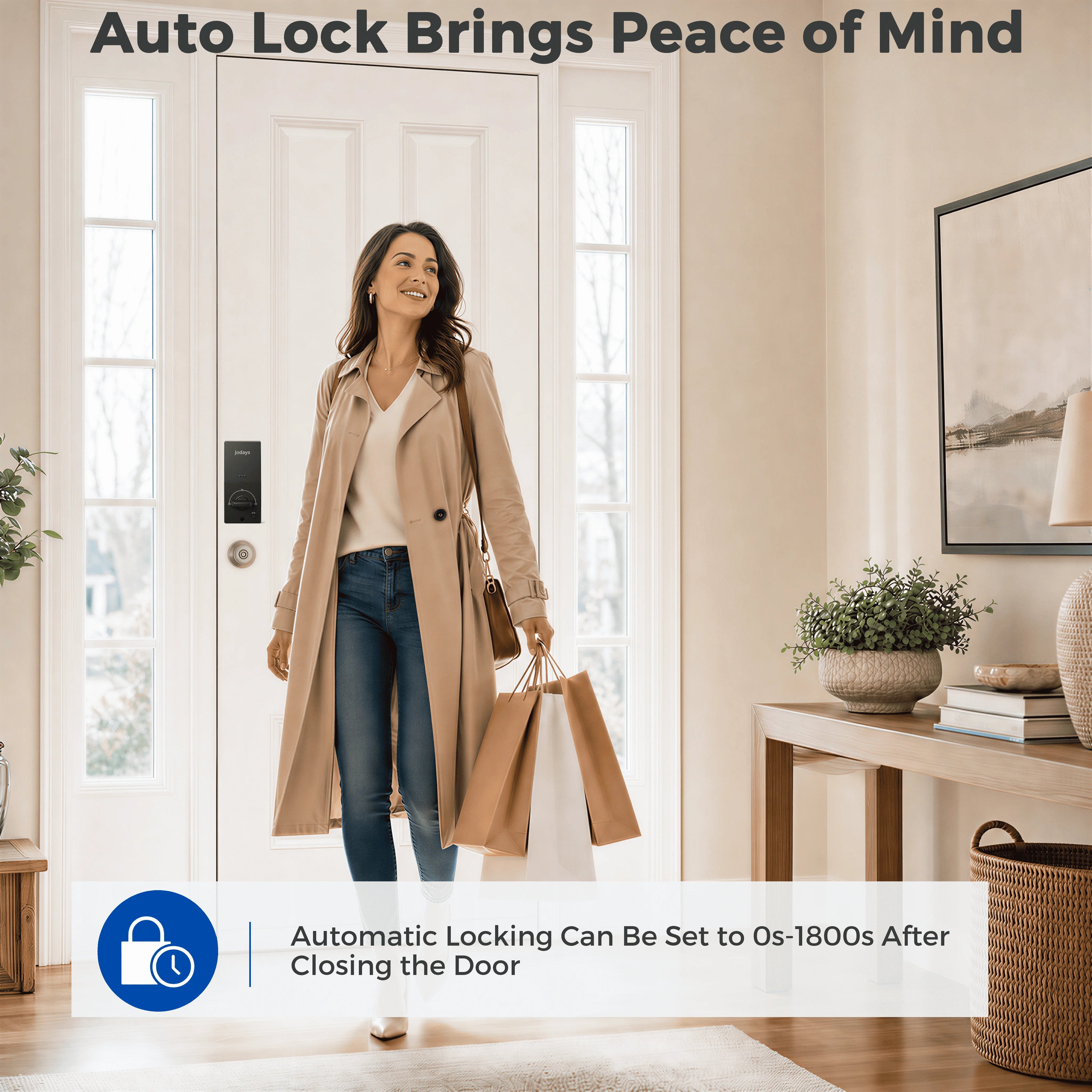 Fingerprint Smart Deadbolt Lock — Keypad, App & Auto-Lock