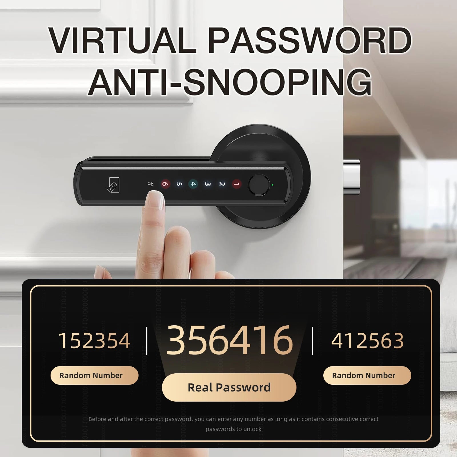 Smart Lever Handle Lock — Fingerprint, Keypad & App (Indoor)