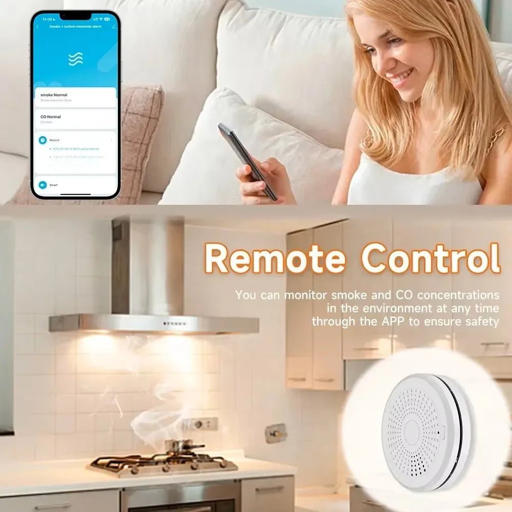 Zigbee Smoke & Carbon Monoxide Detector — App Alerts, Multi-Packs