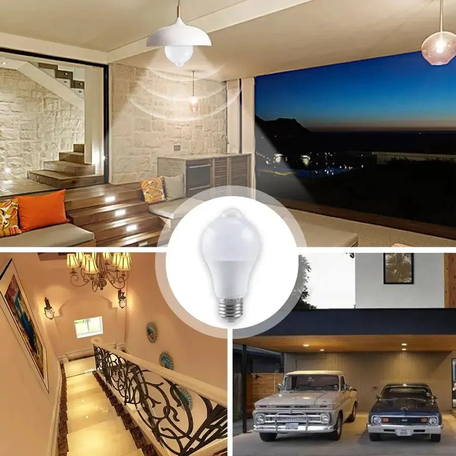 Motion-Activated LED Bulb (PIR Sensor, E27, 12W)