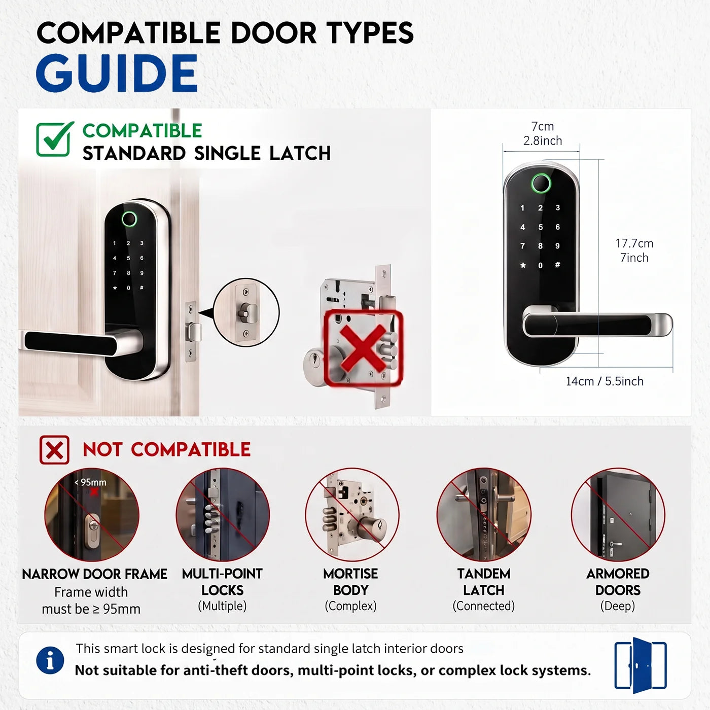 WiFi Fingerprint Door Lock — NFC, App & IP67 Waterproof