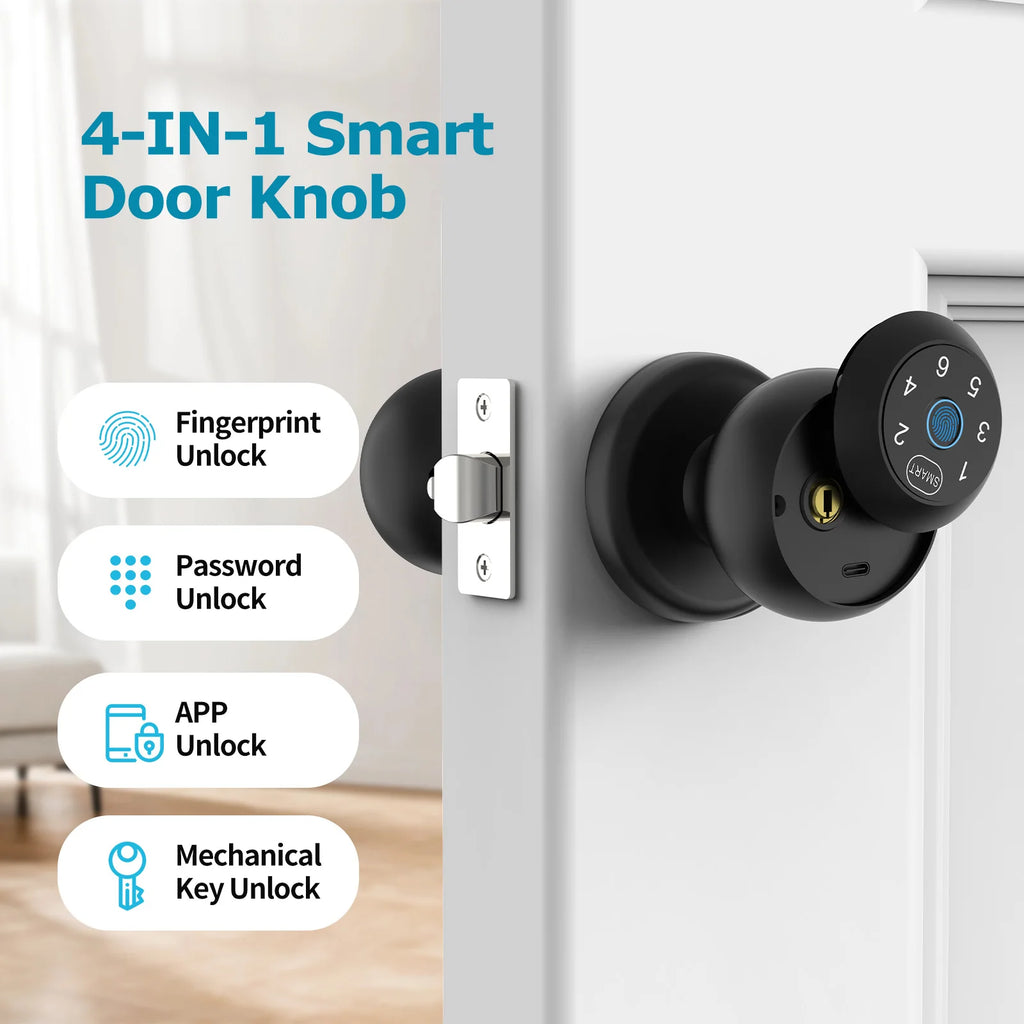 Fingerprint Smart Door Lock with Touchscreen Keypad