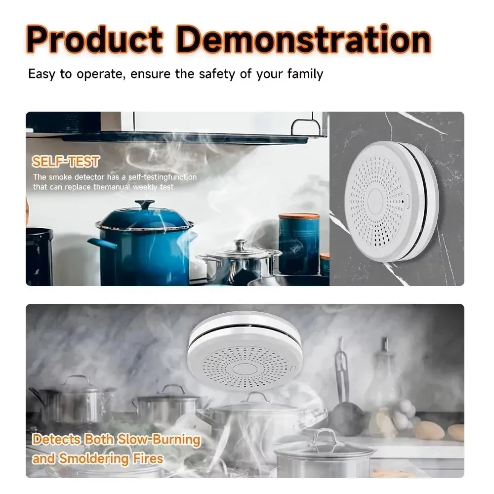 Zigbee Smoke & Carbon Monoxide Detector — App Alerts, Multi-Packs