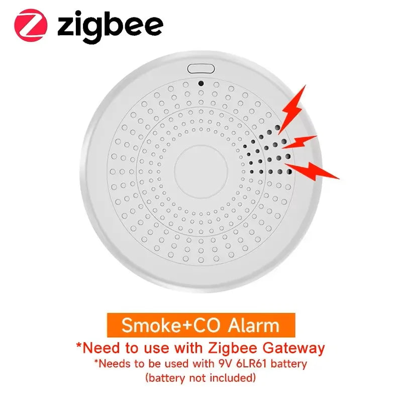 Zigbee Smoke & Carbon Monoxide Detector — App Alerts, Multi-Packs
