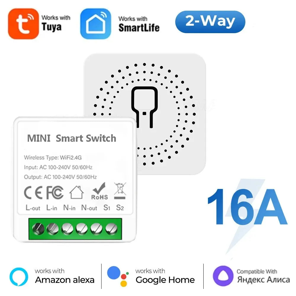 Smart WiFi Wall Switch Module (16A, Works with Alexa & Google Home)