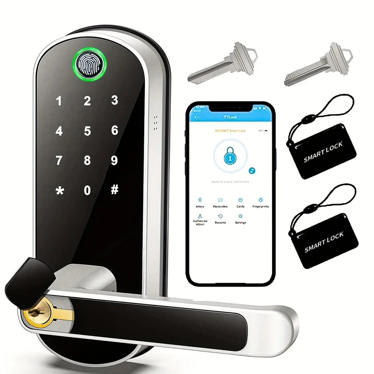 WiFi Fingerprint Door Lock — NFC, App & IP67 Waterproof