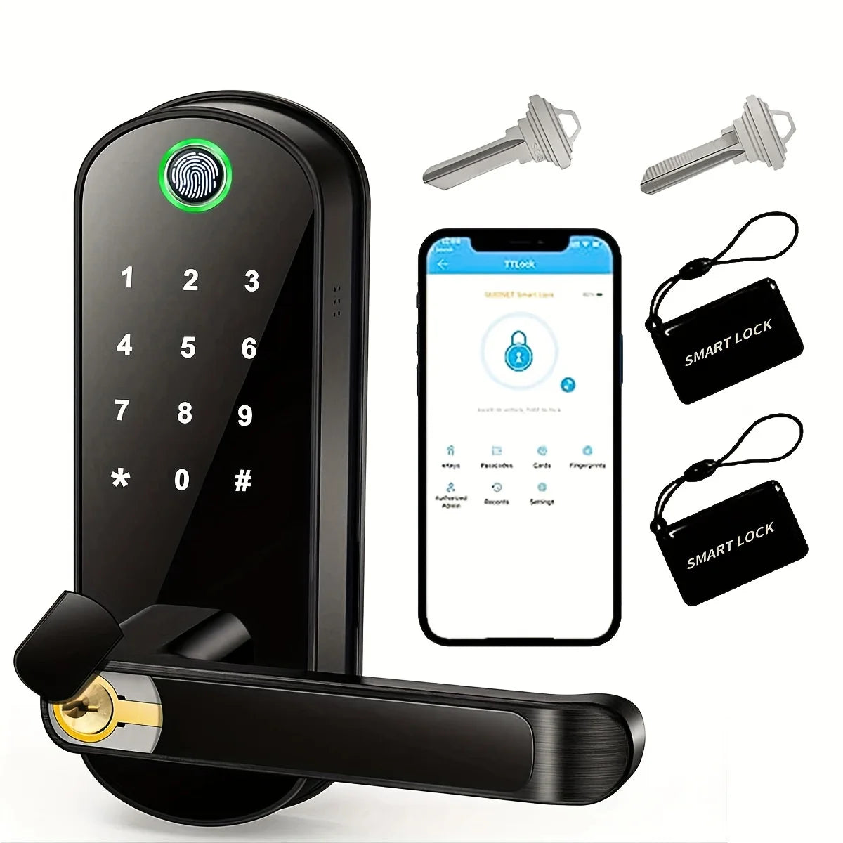 WiFi Fingerprint Door Lock — NFC, App & IP67 Waterproof